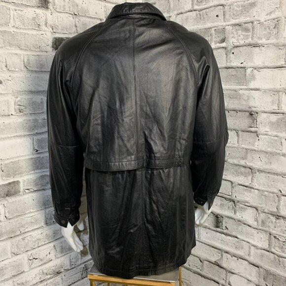 Vintage 90s Boutique Of Leathers Mid Length Car Coat Jacket - Picture 4 of 16